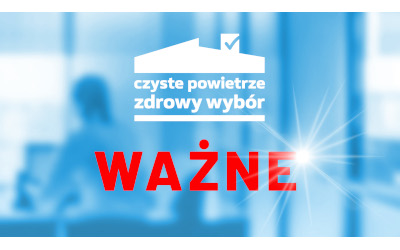 grafika programu Czyste Powietrze z napisem ważne